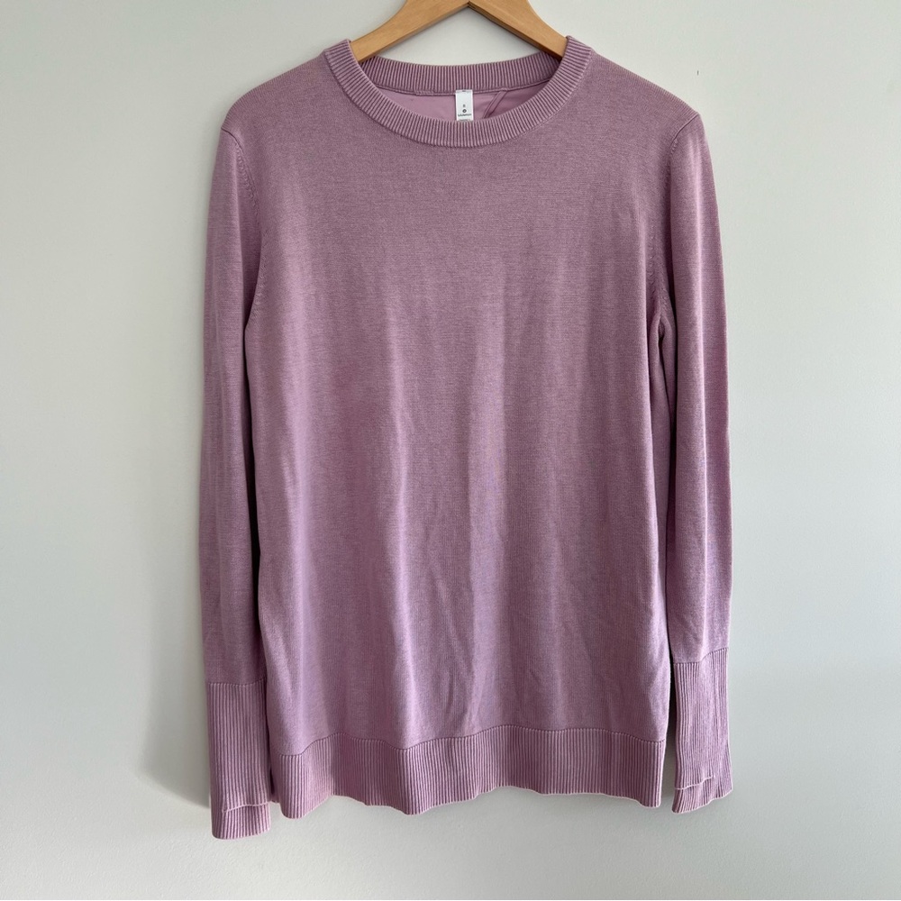 LULULEMON Lavender Still At Ease Antoinette Breezy Back Pullover Sweater Sz 8 - Picture 8 of 15